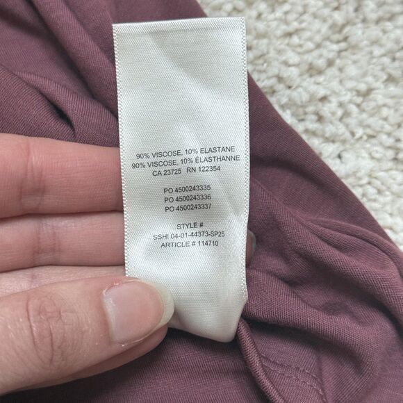 SOLD Aritzia Wilfred GoodLux Bloom Top Plum Purple Rose Rosette Slim Fit Tank S - Picture 6 of 13